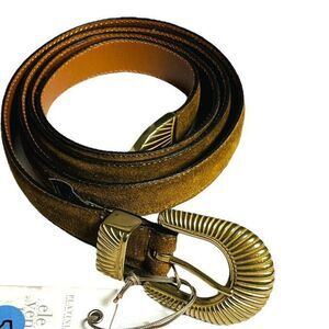 Eleventy Luxury Calf Suede Men's Belt Brown Leather Italian 95/130 NWT MSRP $295